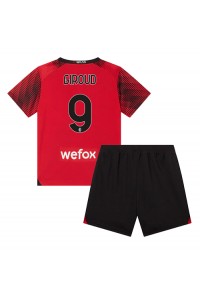 AC Milan Olivier Giroud #9 Babytruitje Thuis tenue Kind 2023-24 Korte Mouw (+ Korte broeken)